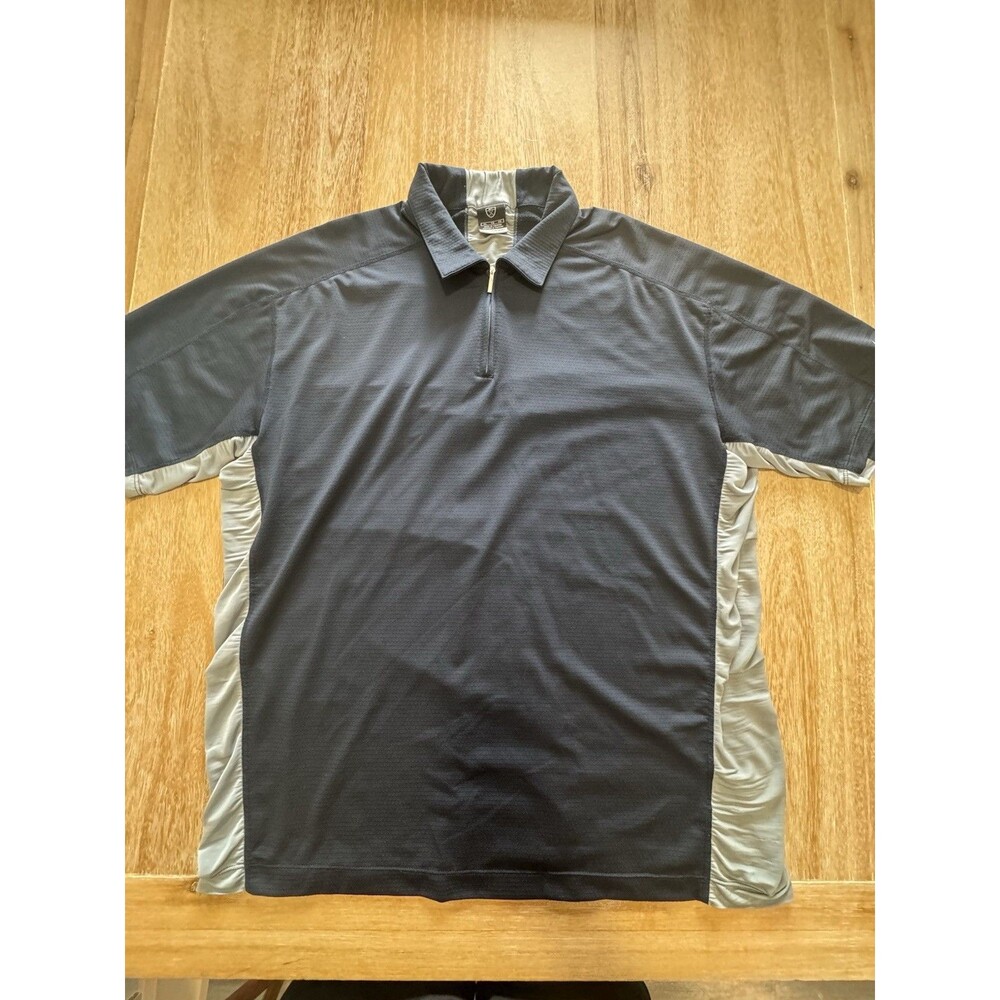 Nike Golf Sphere React Polo Shirt Mens XL Blue Gray Mesh Textured Short Sleeve